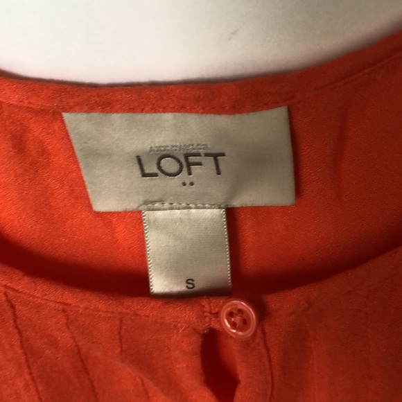 LOFT Camisole Orange Coral Spaghetti Strap Loose Fit Top Size S - Picture 4 of 5